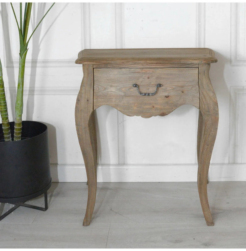 Hand Crafted French Style Wooden Bedside Lamp Table bedside table - Bone Inlay Furnitures
