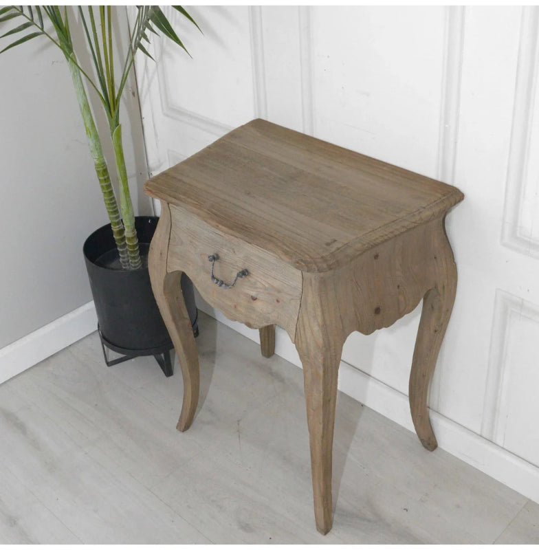Hand Crafted French Style Wooden Bedside Lamp Table bedside table - Bone Inlay Furnitures
