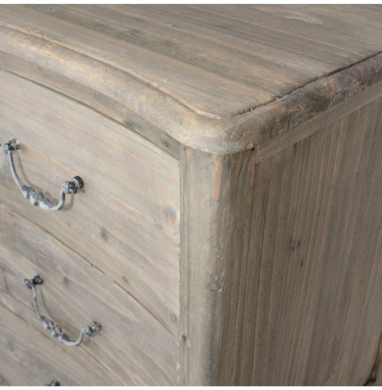 Hand Crafted Rustic French Style Wooden Three Drawer Chest Chest of Drawers - Bone Inlay Furnitures