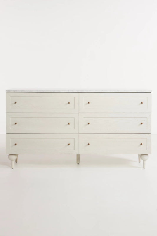 Hand - Crafted Solid Wood Six - Drawer Storage Chest Dresser Chest of Drawer - Bone Inlay Furnitures