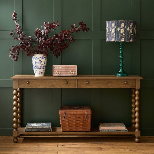 Hand - Crafted Wooden Spindle Leg Two Drawer Console Table console table - Bone Inlay Furnitures