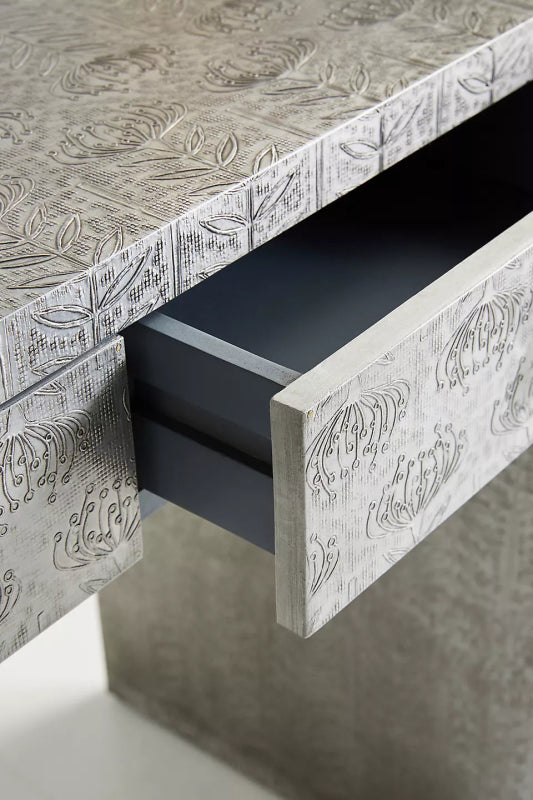 Hand - Embossed Lotus Console Table | Entryway Table with Storage console table - Bone Inlay Furnitures