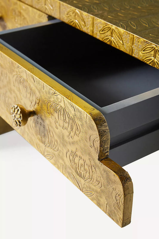 Hand - Embossed Lotus Console Table | Entryway Table with Storage console table - Bone Inlay Furnitures