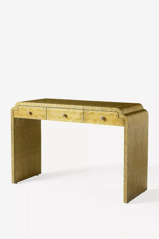 Hand - Embossed Lotus Console Table | Entryway Table with Storage console table - Bone Inlay Furnitures