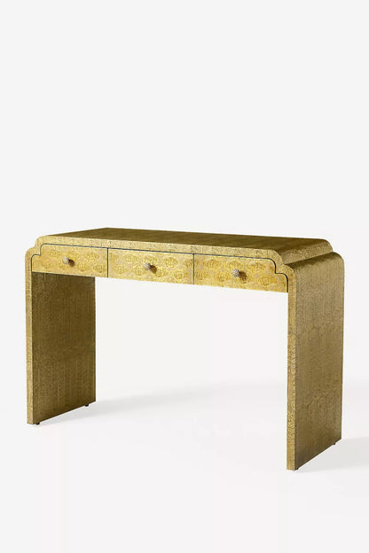 Hand - Embossed Lotus Console Table | Entryway Table with Storage console table - Bone Inlay Furnitures
