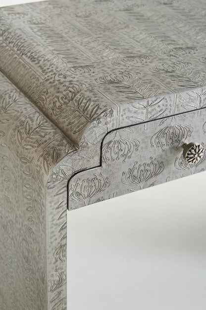 Hand - Embossed Lotus Console Table | Entryway Table with Storage console table - Bone Inlay Furnitures