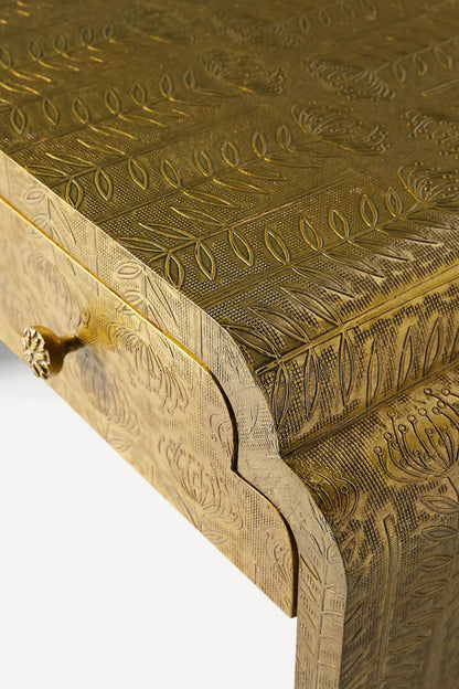 Hand - Embossed Lotus Console Table | Entryway Table with Storage console table - Bone Inlay Furnitures