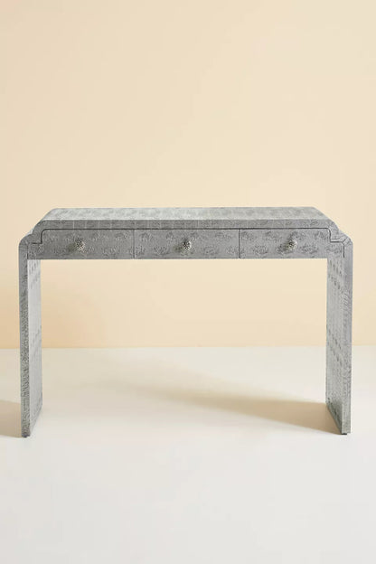 Hand - Embossed Lotus Console Table | Entryway Table with Storage console table - Bone Inlay Furnitures
