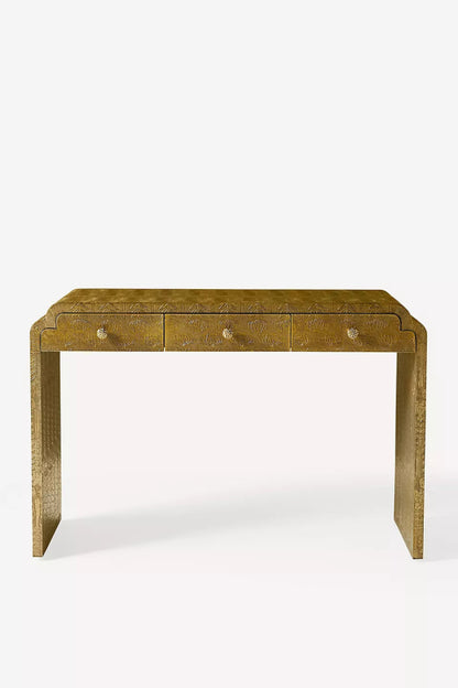 Hand - Embossed Lotus Console Table | Entryway Table with Storage console table - Bone Inlay Furnitures
