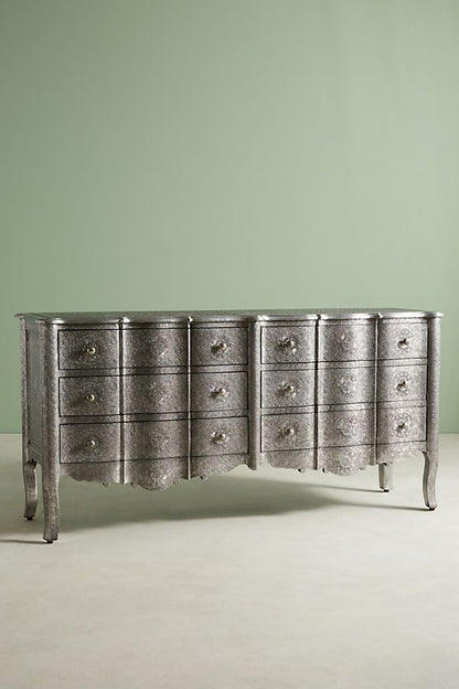 Hand Embossed Six Drawer Dresser  | Hand-Hammered furniture