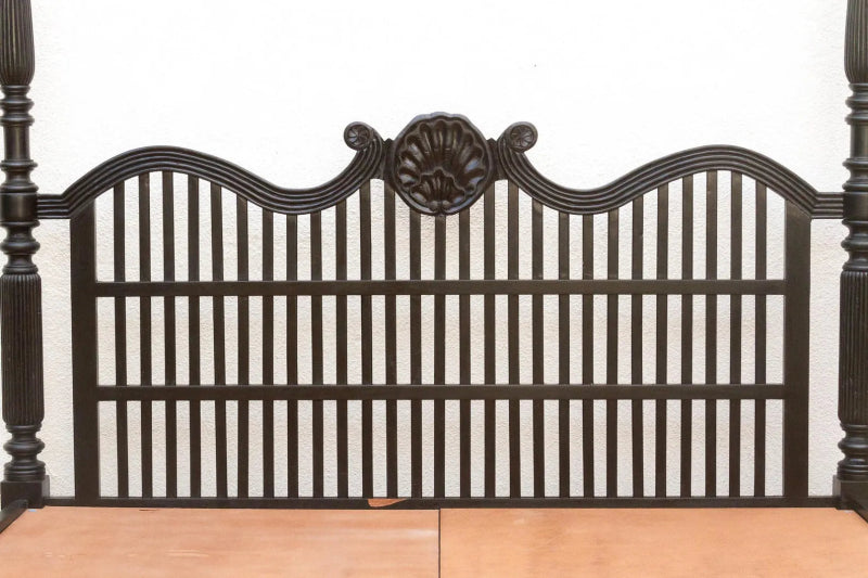 Handcrafted Finely Carved British Colonial Four - Poster Wooden Bed Bed - Bone Inlay Furnitures