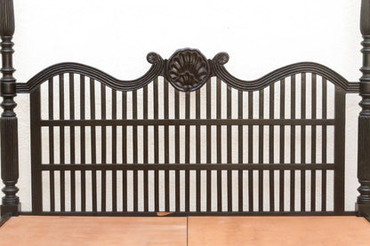 Handcrafted Finely Carved British Colonial Four - Poster Wooden Bed Bed - Bone Inlay Furnitures