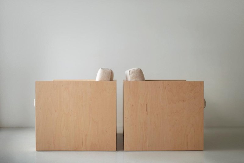 Handcrafted Modern Wooden Low Lounge Arm Chair Set (2 Pcs of Sofa) Chair - Bone Inlay Furnitures