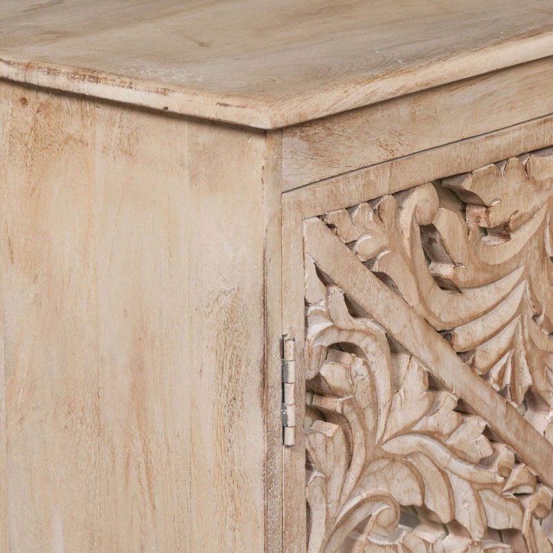 Handcrafted Solid Wood Indian Buffet | Stylish Carved Cabinet Design Buffet & Sideboard - Bone Inlay Furnitures