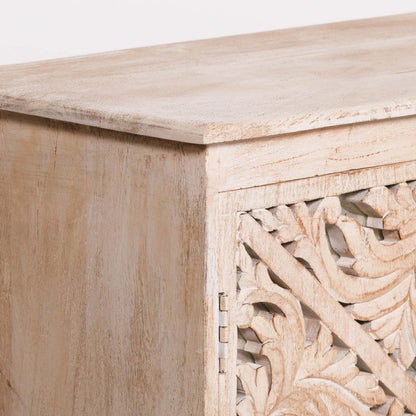 Handcrafted Solid Wood Indian Buffet | Stylish Carved Cabinet Design Buffet & Sideboard - Bone Inlay Furnitures