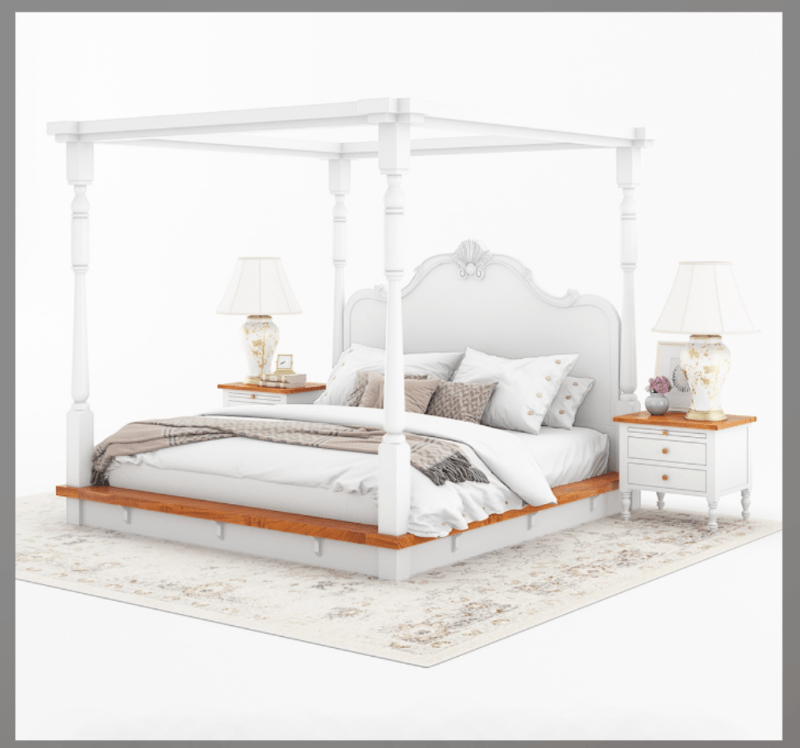 Handcrafted Two - Tone Six Piece Bedroom Set Bedroom Set - Bone Inlay Furnitures