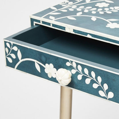 Handmade Blue Floral Inlay Desk & Dressing Table work desk - Bone Inlay Furnitures