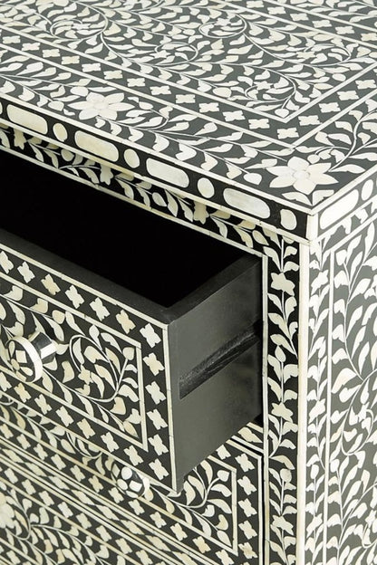 Floral Bone Inlay 3-Drawer Dresser