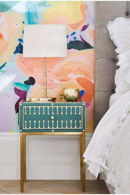 Handmade Bone Inlay Bedside Table Nightstand Lamp Bedside Table - Bone Inlay Furnitures