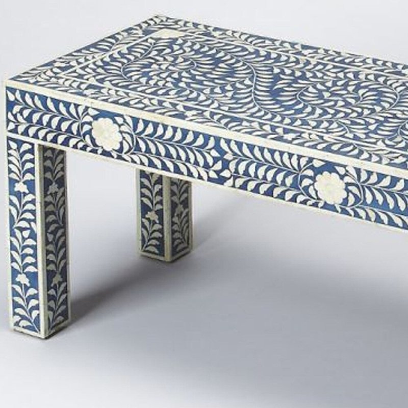 Handmade Bone Inlay Bench | Handmade Furniture bench - Bone Inlay Furnitures