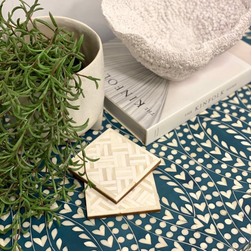 Handmade Bone Inlay Floral Pattern Blue Chest of Drawer | Luxury Dresser in Blue Color Chest of Drawers - Bone Inlay Furnitures