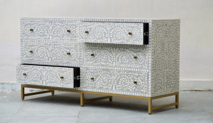 Handmade Indian Furniture Chest of Drawers - Bone Inlay Furniture