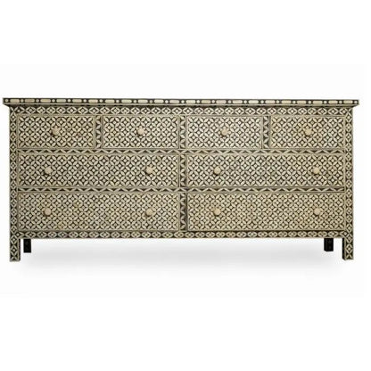 Handmade Bone Inlay Large Chest Of Drawers | Bone Inlay 8 Drawers Dresser Chest of Drawers - Bone Inlay Furnitures