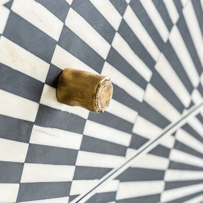 Handmade Bone Inlay Striped Pattern Dresser with Three Drawer Dresser Chest of Drawers - Bone Inlay Furnitures
