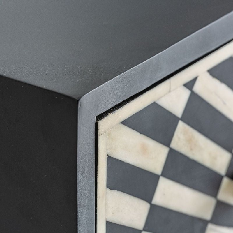 Handmade Bone Inlay Striped Pattern Dresser with Three Drawer Dresser Chest of Drawers - Bone Inlay Furnitures