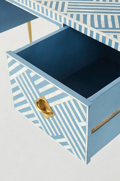 Handmade Optical Bone Inlay Work Desk | Home Office Laptop Desk