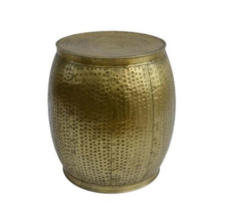 Handmade Brass Look Hammered Side Table | Metal End Brass Entryway Table Bedside Table - Bone Inlay Furnitures