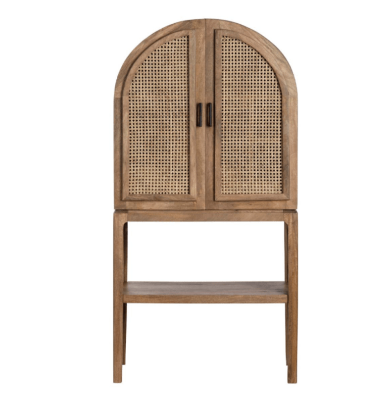 Handmade Cane Designer Bar Cabinet with Two Door Bar Cabinet - Bone Inlay Furnitures