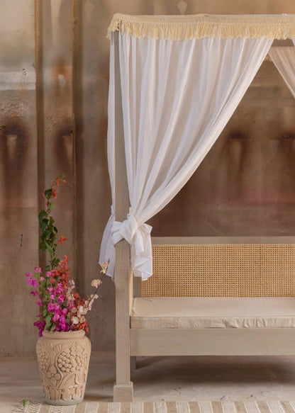 Handmade Canopy Cane Day Bed Daybed - Bone Inlay Furnitures