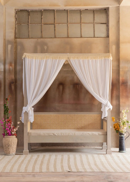 Handmade Canopy Cane Day Bed Daybed - Bone Inlay Furnitures