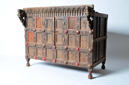 Handmade Carved Indian Damchiya Sideboard Solid Wood Chest Buffet & Sideboard - Bone Inlay Furnitures
