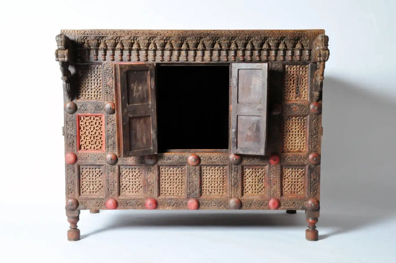 Handmade Carved Indian Damchiya Sideboard Solid Wood Chest Buffet & Sideboard - Bone Inlay Furnitures