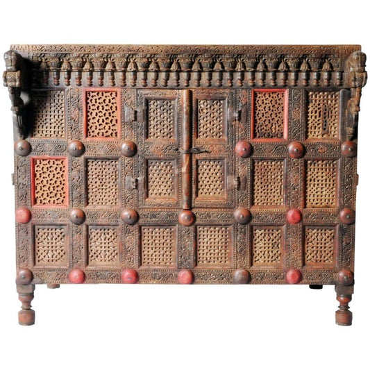 Handmade Carved Indian Damchiya Sideboard Solid Wood Chest Buffet & Sideboard - Bone Inlay Furnitures