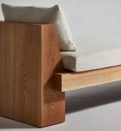 Handmade Classy Upholstered Block Sofa Without Backrest Sofa - Bone Inlay Furnitures