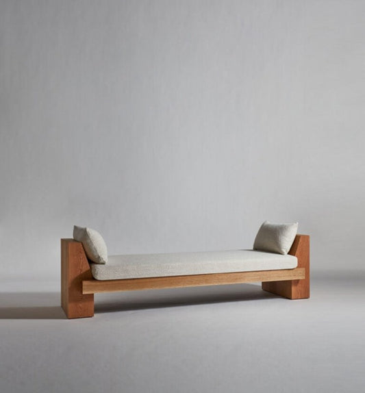 Handmade Classy Upholstered Block Sofa Without Backrest Sofa - Bone Inlay Furnitures