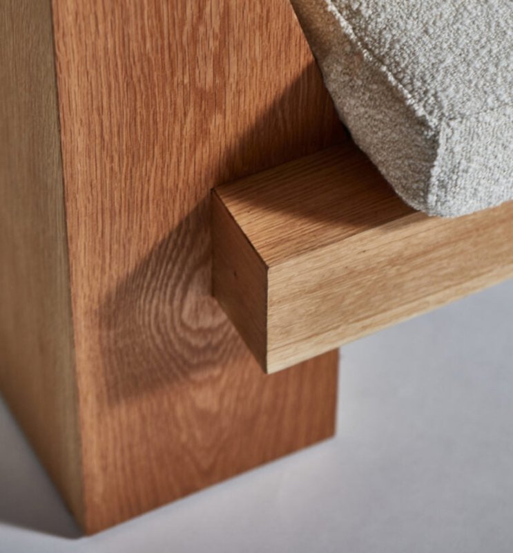 Handmade Classy Upholstered Block Sofa Without Backrest Sofa - Bone Inlay Furnitures