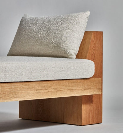 Handmade Classy Upholstered Block Sofa Without Backrest Sofa - Bone Inlay Furnitures