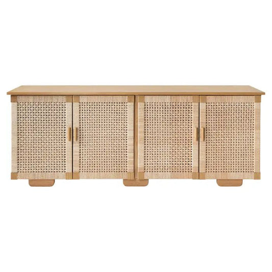 Handmade Design Natural Color Four Door Elegant Sideboard Buffet Cabinet Buffet & Sideboard - Bone Inlay Furnitures