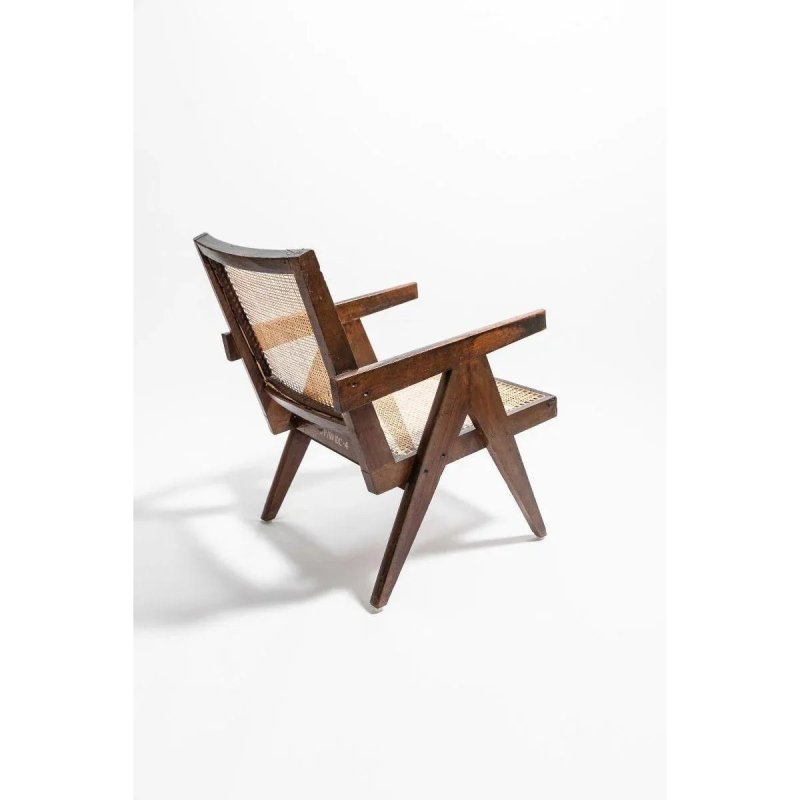 Handmade Designer A - Shaped Pierre Jeanneret 1955 Cane Office Chair Chair - Bone Inlay Furnitures