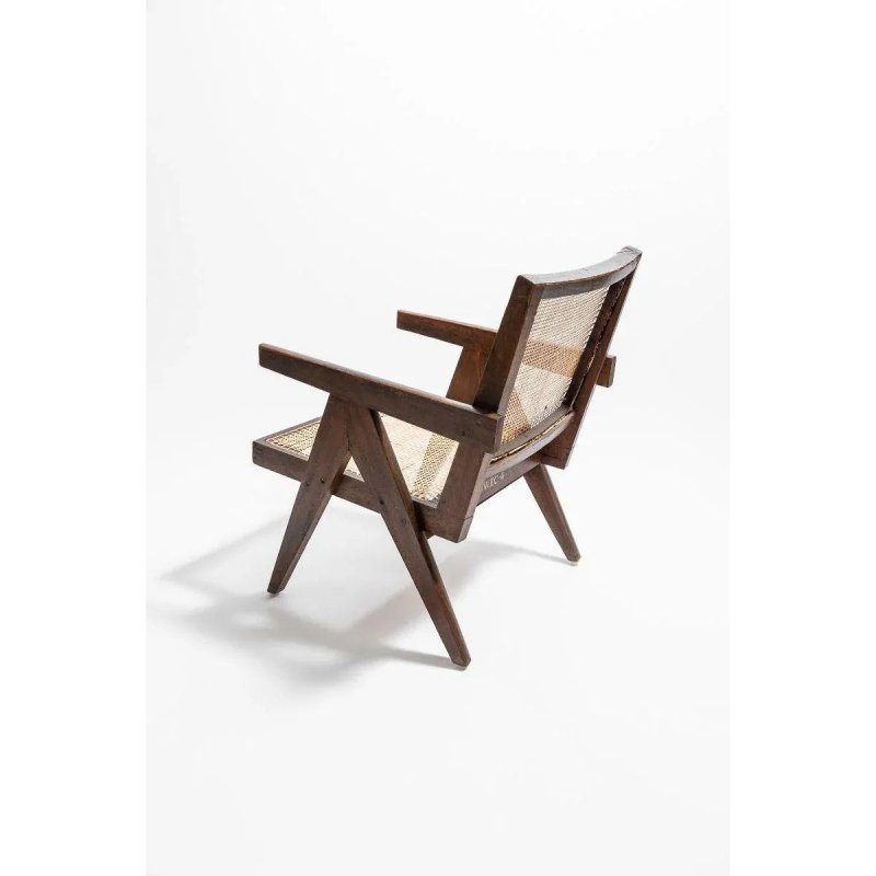 Handmade Designer A - Shaped Pierre Jeanneret 1955 Cane Office Chair Chair - Bone Inlay Furnitures