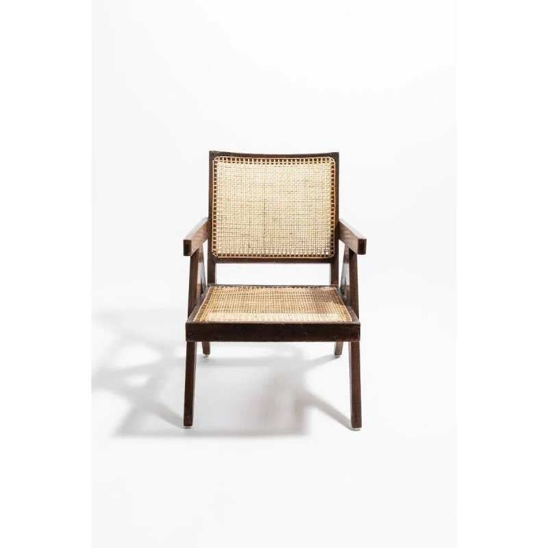 Handmade Designer A - Shaped Pierre Jeanneret 1955 Cane Office Chair Chair - Bone Inlay Furnitures
