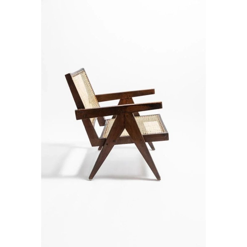 Handmade Designer A - Shaped Pierre Jeanneret 1955 Cane Office Chair Chair - Bone Inlay Furnitures