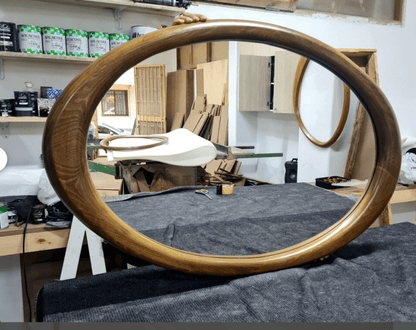 Handmade Designer Asymmetrical Wooden Mirror Frame mirror frame - Bone Inlay Furnitures