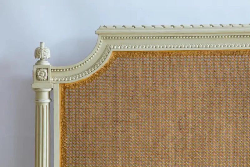 Handmade Designer Beautiful Cane Bed with Headboard Bed - Bone Inlay Furnitures