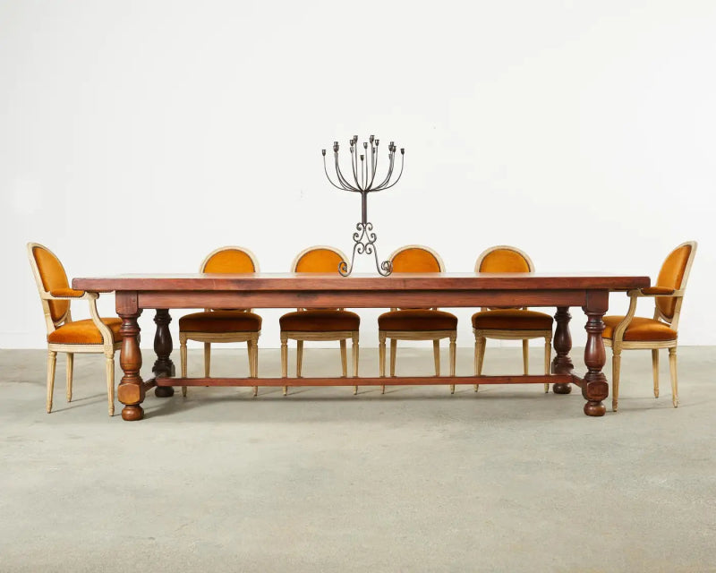 Handmade Designer Farmhouse Trestle Rectangle Dining Table - Bone Inlay Furnitures