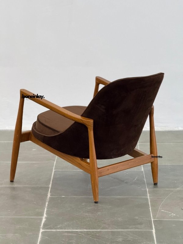 Handmade Designer Inspired by Ib Kofod Larsen Wooden Armchair and Ottoman Armchair and Ottoman - Bone Inlay Furnitures